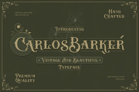 Carlos Barker: A Vintage Display Font for Crafters and Creators