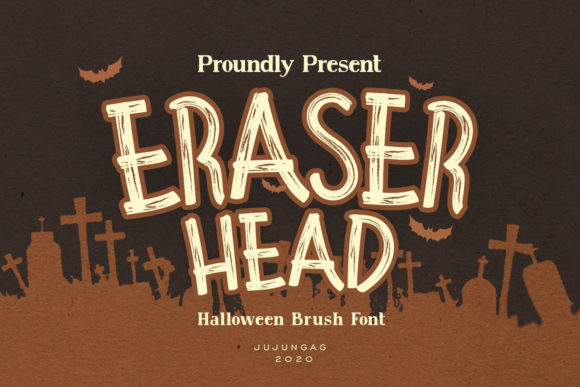 Eraser Head: A Brush-Style Font for Crafting Authentic Halloween Designs